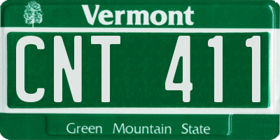 VT license plate CNT411