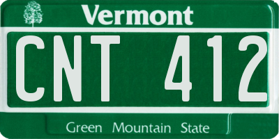 VT license plate CNT412