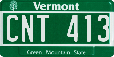 VT license plate CNT413