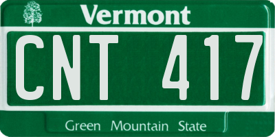 VT license plate CNT417