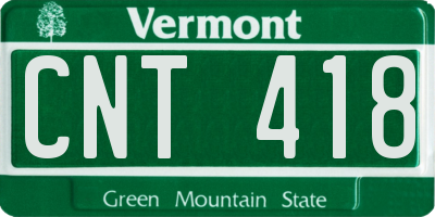 VT license plate CNT418