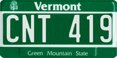 VT license plate CNT419