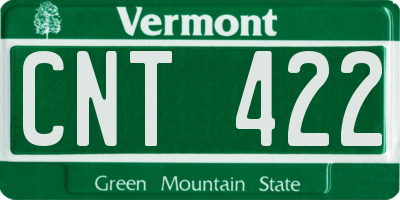 VT license plate CNT422