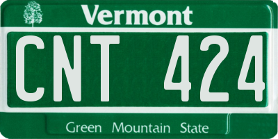 VT license plate CNT424