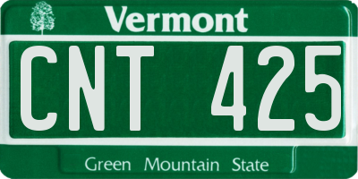 VT license plate CNT425