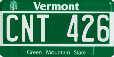 VT license plate CNT426