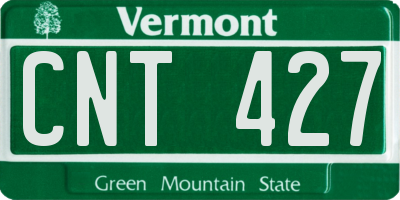 VT license plate CNT427