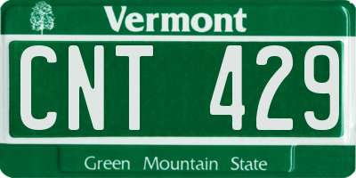 VT license plate CNT429