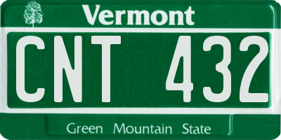 VT license plate CNT432