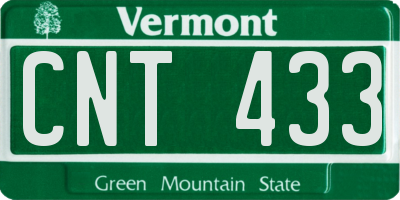 VT license plate CNT433
