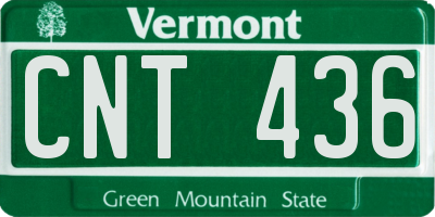 VT license plate CNT436