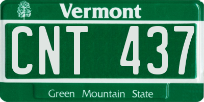 VT license plate CNT437