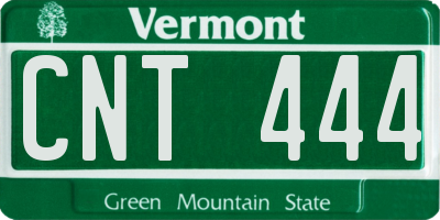 VT license plate CNT444