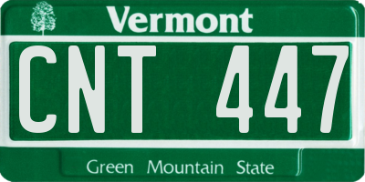 VT license plate CNT447