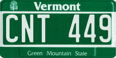 VT license plate CNT449