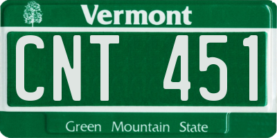 VT license plate CNT451