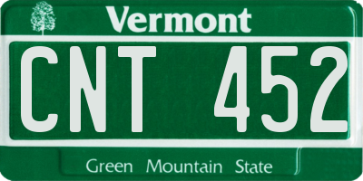 VT license plate CNT452