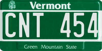 VT license plate CNT454