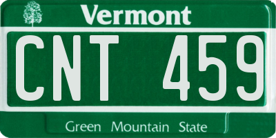 VT license plate CNT459