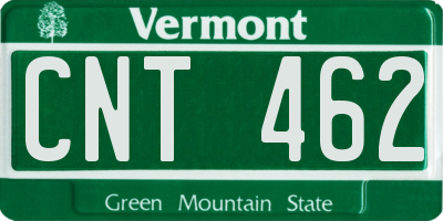 VT license plate CNT462