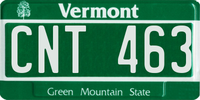 VT license plate CNT463