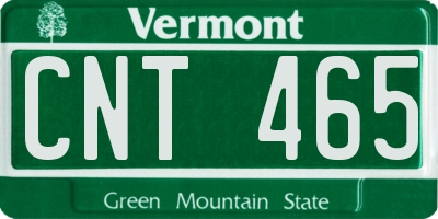 VT license plate CNT465