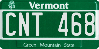 VT license plate CNT468