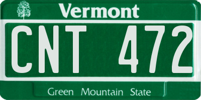 VT license plate CNT472