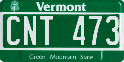 VT license plate CNT473