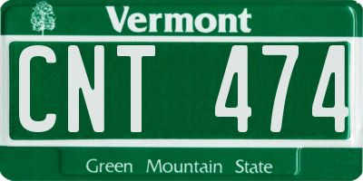 VT license plate CNT474