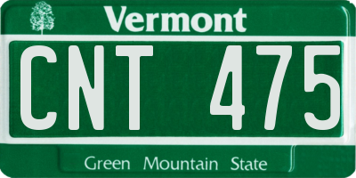 VT license plate CNT475