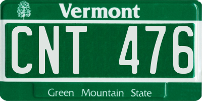 VT license plate CNT476