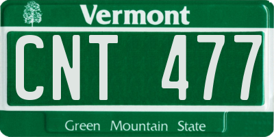 VT license plate CNT477