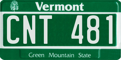 VT license plate CNT481