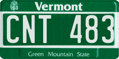 VT license plate CNT483
