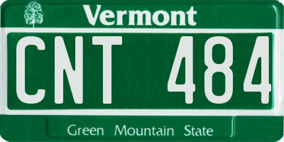 VT license plate CNT484