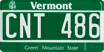 VT license plate CNT486