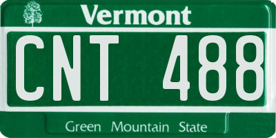 VT license plate CNT488