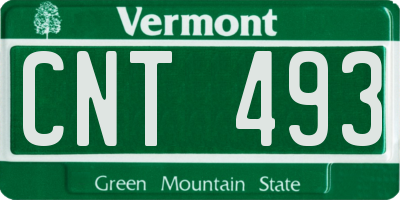 VT license plate CNT493