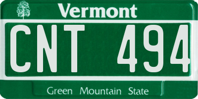 VT license plate CNT494