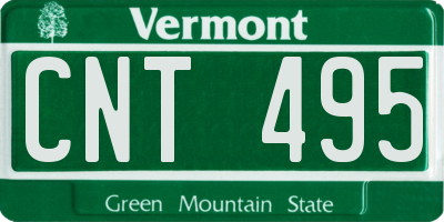 VT license plate CNT495