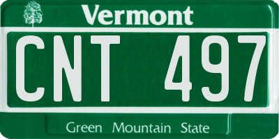 VT license plate CNT497