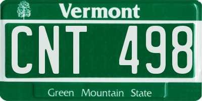 VT license plate CNT498