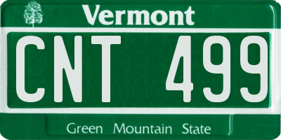 VT license plate CNT499