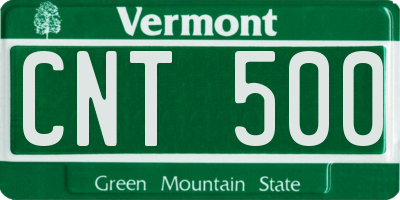 VT license plate CNT500