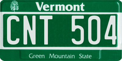 VT license plate CNT504