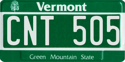 VT license plate CNT505