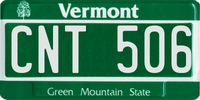 VT license plate CNT506
