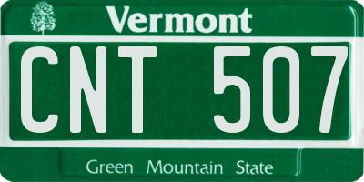 VT license plate CNT507