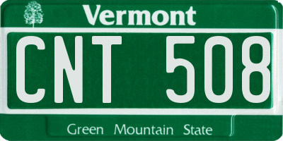VT license plate CNT508